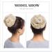 Bleach Blonde Hair Donut Scrunchie Bun Updo Extension - 7 Inch Wavy Curly Messy Ponytail - Buy Online on GoSupps.com
