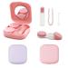 Contact lens container 2 pieces contact clinical container travel set with mirror leakage-proof travel contact lens container set for at home and travel a-rosa purple