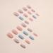 Justotry 24 Pieces Pink Coffin Nails - Sky Blue French Press On Ballerina Fake Nails for Nail Art - Beautiful Artificial Fingernails for Women - Buy Online on GoSupps.com