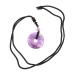 Beaupretty necklace with safety buckle circular necklace gemstone amulet-necklace. Portable necklace slices neck chain men and women cotton thread violet pendant classic 3x3x1cm purple
