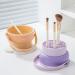 Buy 3 in 1 Silicone Makeup Brush Cleaning Mat Cleaner Bowl Drying Rack & Storage Holder in Purple | Best Makeup Brush Care Solution - Buy Online on GoSupps.com