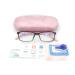 Women Anti Blue Light Glasses Block Eye Strain Glare with Case Tester Gaming Computer Glasses Blue Light Block Glasses Filter UV Blocker Clear Lens Small Face Narrow Rectangle Nerd Frame Pink Black