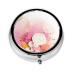 Color Fragment Paperround Pill Box 3 Compartments Round Pill Box Organizer for Purse Or Pocket Portable Travel Pill Box