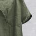 Women's Breathable Cotton Linen V Neck Top | Loose Fit Summer Blouse - E-Army Green | 3/4 Sleeve, Plus Size 3XL - Buy Online on GoSupps.com