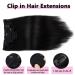 Liwihas 16 Silky Straight Clip in Human Hair Extensions for Women - Natural Black Remy Hair, Double Weft, 90g 7pcs with 16 clips - 1B - Buy Online on GoSupps.com