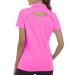 MoFiz Womens Golf Polo Shirts Short Sleeve Ladies Golf Apparel Moisture Wicking Tops with 3-Button Placket and Collar Rose Red X-Large