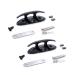 Mxeol Boat Cleats Folding Black Flip Up Cleat Dock Stainless Steel Black Coating Black, 2 Pack