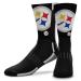FBF NFL V Curve Socks, Socks for Men and Women Crew Socks for Game Day Pittsburgh Steelers - Charcoal Medium