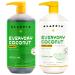 Alaffia EveryDay Coconut Shampoo and Conditioner - For Normal to Dry Hair Cleanses Hydrates and Moisturizes with Shea Butter & Ginger Coconut Lime 32 Fl Oz Each
