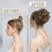 OMGREAT 2PCS Dark Auburn Updo Messy Hair Buns Curly Wavy Ponytail Extensions - Buy Online on GoSupps.com