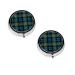 Blue and Green Scottish Tartan Printed Mini Round Pill Box Pill Box 3 Compartment Medicine Pill Case Pill Organizer Travel Pillbox Portable Pill Box for Pocket Home Office Use