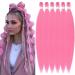YDDM PRE Stretched Braiding Hair Extensions 26 inch 6packs Extensions Kunsthaar Braids Pink Hair Extension Art hair for braid Extension for Braids Jumbo Braids Hair (26 inches pink#) 66cm-26 inches (6 Pack) Pink#