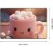 Flannel Carpet Cute Marshmallow Hot Chocolate Pattern 60 x 39 in Non-Slip Durable Suitable for Living Room and Office Bedroom - Buy Online on GoSupps.com