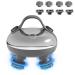Dyroe head massage electrically electric head massage scalp massage device IPX7 waterproof with 4 replacement massage heads and 3 massage modes handy head massage device for relaxation silver silver