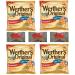 Werther's Original Sugar-Free Caramel Hard Candy Individually Wrapped with Omegapak Starlight Mints, Sugarless Fresh Keto Hard Candy, Bundle of 4 Bags, 1.46 Oz. Each Caramel 1.46 Ounce (Pack of 4)