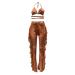 Sweat Pants Suits for Women Outfits Long Top Sets Pants Two Jumpsuits Ruffle Crop and Women's Pieces Womens Dress Orange Medium