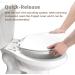 Elongated Toilet Seat  Quick-Release Hinges  Slow Close  Heavy Duty  Never Loosen  Aviation Material  White(18.5) White Elongated - Buy Online on GoSupps.com