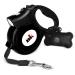 Makife Retractable Dog Lead with LED Light 5m Extendable Dog Leash with Dog Waste Bags for Small Medium Dogs up to 25kg Brake & Lock System Ergonomic Handle Black