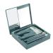 Travel Minimal Makeup Brush Set | Portable Green Cosmetic Brushes with Powder Holder & Mirror | Perfect for Home & On-the-Go - Buy Online on GoSupps.com