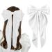 Elegant White Hair Bow in French Ribbonsatin Large Secure Clip Versatile Accessory for Women and Girls