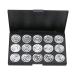 SOESFOUFU 15 Empty Eyeshadow Palette Empty Eyeshadow Case Empty Cosmetic Travel Cosmetic Case Silver
