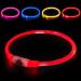 Auauy LED Light Neck Band Dog Collar - USB Rechargeable Waterproof & Adjustable - Pet Security Luminous Band for Dogs & Cats (Red) - Buy Online on GoSupps.com