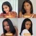iFly Short Bob Gigs Real Hair Wig - 150% Density Straight 4x4x1 T Part Lace Front Wig for Black Women - 12 Inches - Buy Online on GoSupps.com