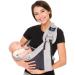 CUBY Portable Breathable Baby Wrap Sling Quick Dry Air 3D Mesh Fabric Newborn Baby Carrier Adjustable Double Ring Sling Easy Toddler Carrier for Newborn up to 0-24 Months 45 lbs Mesh Kangaroo Grey
