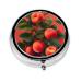 Red Apricotround Pill Box 3 Compartments Round Pill Box Organizer for Purse Or Pocket &*Portable Travel Pill Box