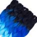 RN BEAUTY Synthetic Jumbo Braiding Hair 24 Inch - Ombre Jumbo Braids 3 Bundles Deal for Twist Crochet Weave Braid - Heat Resistant High Temp Fiber - Black/Blue/Azure - Buy Online on GoSupps.com