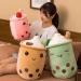 HPORY Bubble Tea Plush Pillow - Cute Boba Milk Tea Cup Toy with Strawberries - Soft Stuffed Throw Pillow for Kids - Green 35cm - Buy Online on GoSupps.com