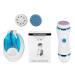 Qyebavge Electric Foot Scrubber and Exfoliator - Pedicure Device with 4 Replaceable Heads Waterproof Design for Dead Skin and Cuticle Removal Foot Massage Tool