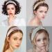 TOBATOBA 3 Pack Rhinestone Pearl Beaded Knotted Headbands for Women - Boho Style Wide Turban Headbands with Crystal Detailing - Non-Slip Diamond Beaded Hair Bands - Buy Online on GoSupps.com