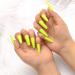 Sethain Glossy Coffin False Nails Blue Ballerina Fake Nails Long Full Cover Pure Press on Nail for Women and Girls (Yellow) - Buy Online on GoSupps.com
