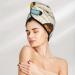 Microfiber Hair Drying Cap for Curly & Thick Hair - Soft Absorbent Butterflies Towel Wrap with Button - Quick Drying Hair Towel - Buy Online on GoSupps.com