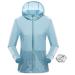 UPF 50+ UV Sun Protection Women's Clothing Zip Up Hoodie Long Sleeve Fishing Running Hiking Jacket Outdoor Performance Shirt Light Blue Medium