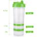 16 OZ Protein Workout Shaker Bottle with Mixer Ball and 2 close-connected Storage Jars for Pills  Snacks  Coffee  Tea. 100% BPA-Free  Non Toxic and Leak Proof Sports Bottle 1pc Green - Buy Online on GoSupps.com