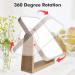 Square White Vanity Makeup Mirror - 1x/3x Magnification, Double Sided 360 Rotation, Portable Tabletop Design with Bamboo Stand - Small Standing Mirror for Desk - Buy Online on GoSupps.com