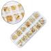 SILPECWEE 1200Pcs Gold Nail Art Studs Set with Tweezers and Picker Pencil - Manicure Decoration Kit with Feather, Shell, and Crystals - Buy Online on GoSupps.com