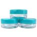 Beauticom 200 Clear Jars with Teal Lids - 3G/3ML BPA Free for Scrubs Oils Creams & Makeup Samples - International Shipping Available - Buy Online on GoSupps.com