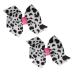 WD2U Baby Girls 2 Pc Farm Girl Pink Holstein Moo Cow Hair Bows Alligator Clips