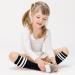 Olreco Toddler Soccer Socks - Kids Knee High Tube Socks with Stripes 3-6 Years - 2 Pack Black/White Pink/White - Buy Online on GoSupps.com