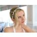 Mariell Crystal Bridal Wedding Halo Headband Silver Flowers Ivory Pearls Ivory Satin Ribbon - Buy Online on GoSupps.com