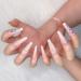 Artquee 24pcs French Nude White Ballerina Crystal Long Glossy Coffin Fake Nails - Z04 - Buy Online on GoSupps.com