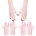 Arqumi UV Gloves for Gel Nails 2 Pairs anti UV Gloves for Gel Nail Light Lamp Dryer Nail Art Fingerless UV Protection Gloves for Gel Manicures Pink