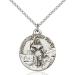 Sterling Silver St. Joan of Arc Pendant 7/8 x 3/4 inches with Sterling Silver Lite Curb Chain
