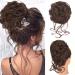 Deethens Messy Hair Bun Hairpiece Curly Tousled Updo Scrunchies Hair Pieces Ponytail Hair Extension Chignon Hairpieces for Women Girls(1 Pack, Medium Chestnut Brown) 1 Pack Medium Chestnut Brown