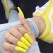 Sethain Glossy Ballerina False Nails Blue Pure Fake Nail Long Full Cover Coffin Press on Nails for Women and Girls (Yellow) - Buy Online on GoSupps.com