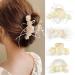 Bohend Wedding Roses Hair Claw White Thick Hair Clip Lace Headband Hair Styling Accessories for Women Girls