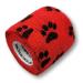 Lisacare bandage elastic - 2 rolls 5cm wide - wrap bandages for pets & horses - waterproof & self -adhering - huge color & motif selection (paw red) Paw red 2er set